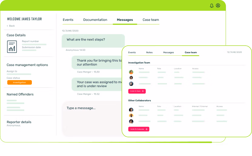 A product screenshot of Diligent's whistleblowing software. 